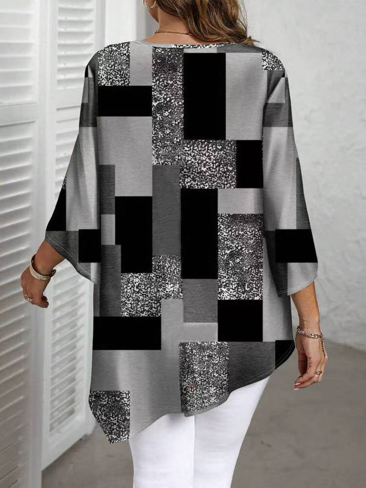 NURIT OVERSIZED CHECKERED BLOUSE