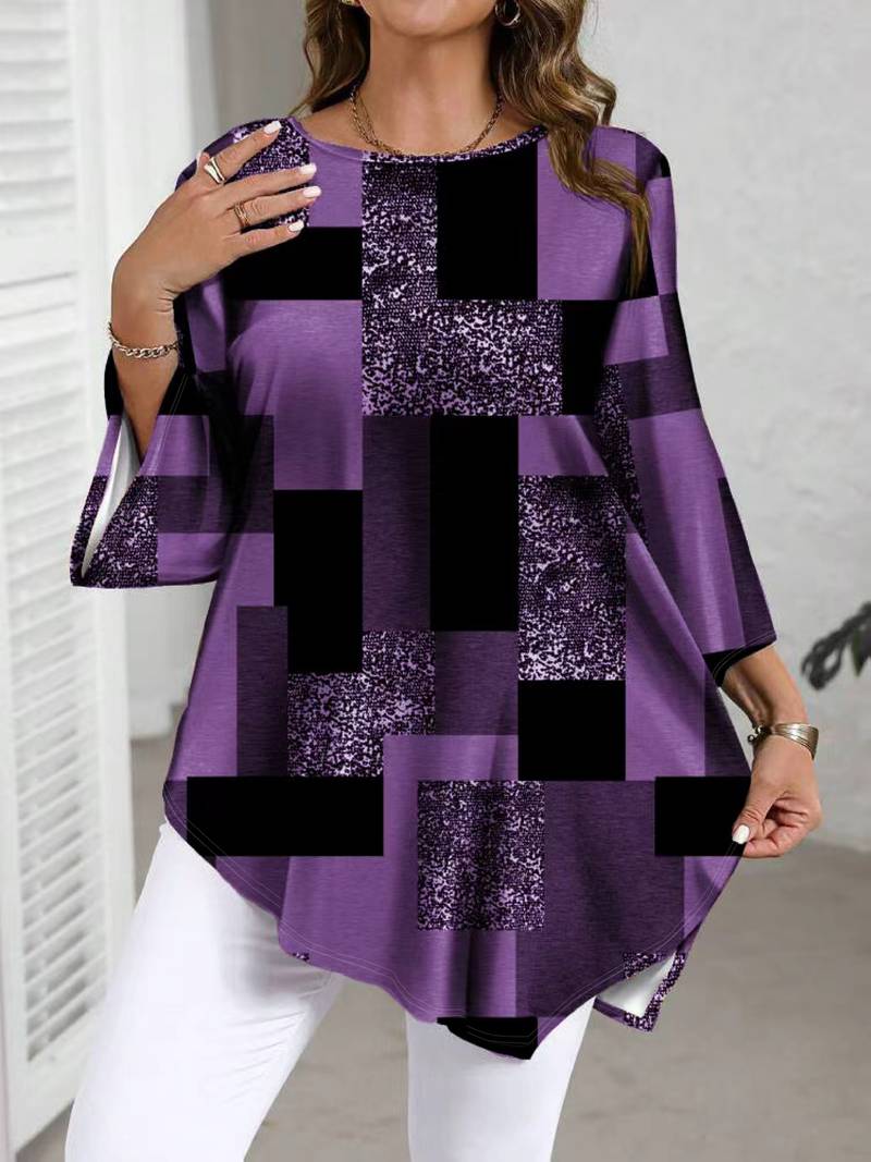 NURIT OVERSIZED CHECKERED BLOUSE