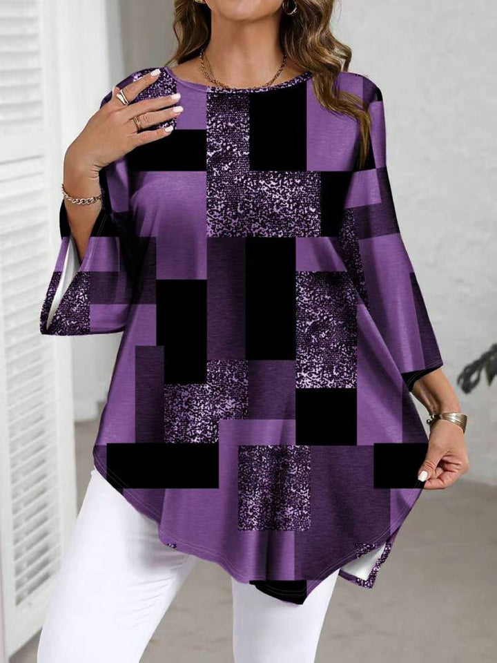 NURIT OVERSIZED CHECKERED BLOUSE