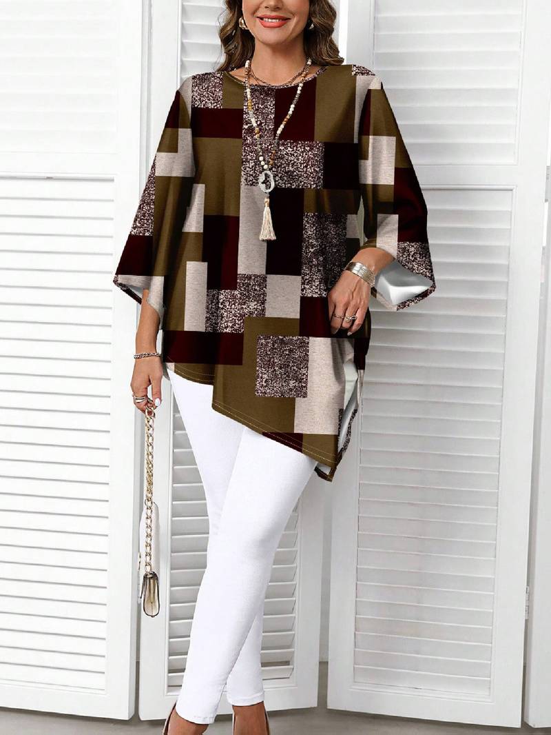 NURIT OVERSIZED CHECKERED BLOUSE