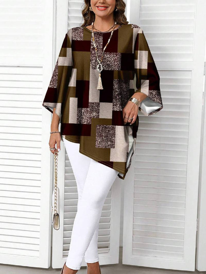 NURIT OVERSIZED CHECKERED BLOUSE