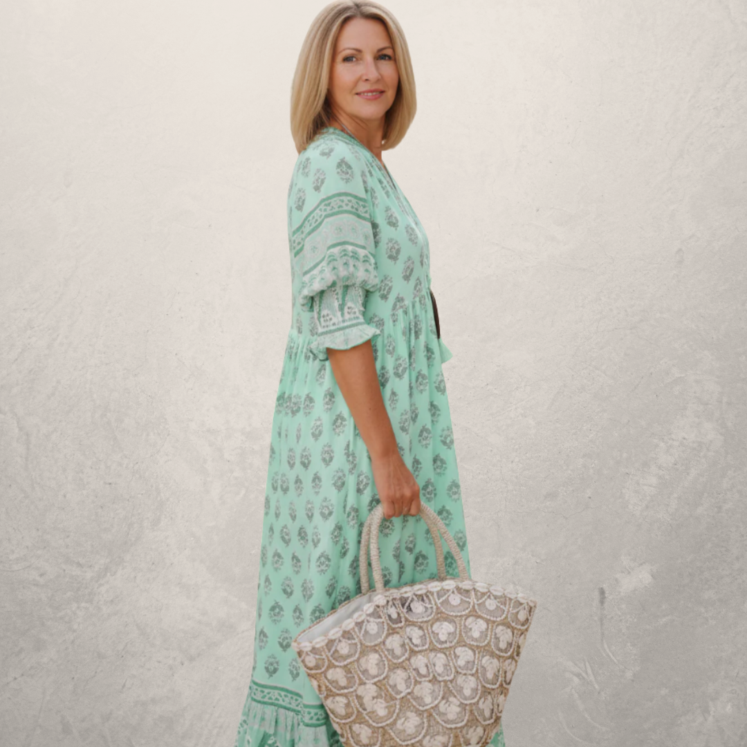 KIARA - PRINTED HALF-SLEEVE DRESS