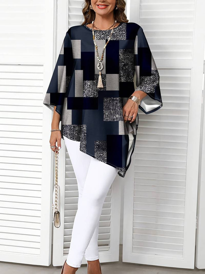 NURIT OVERSIZED CHECKERED BLOUSE
