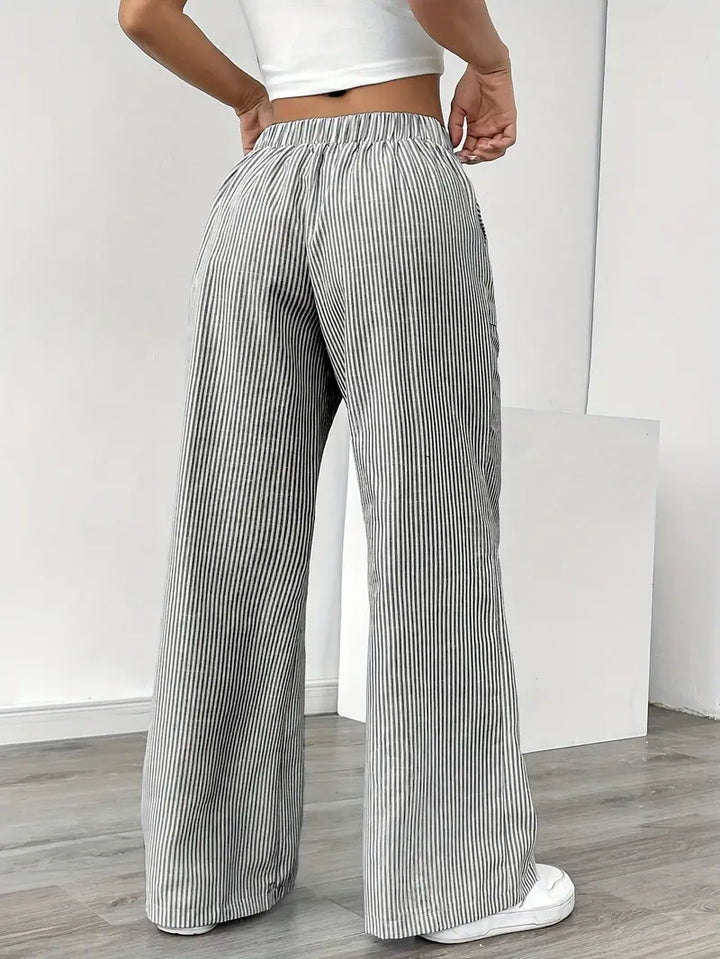 Alina™ | Elegant Striped Trousers with Pockets
