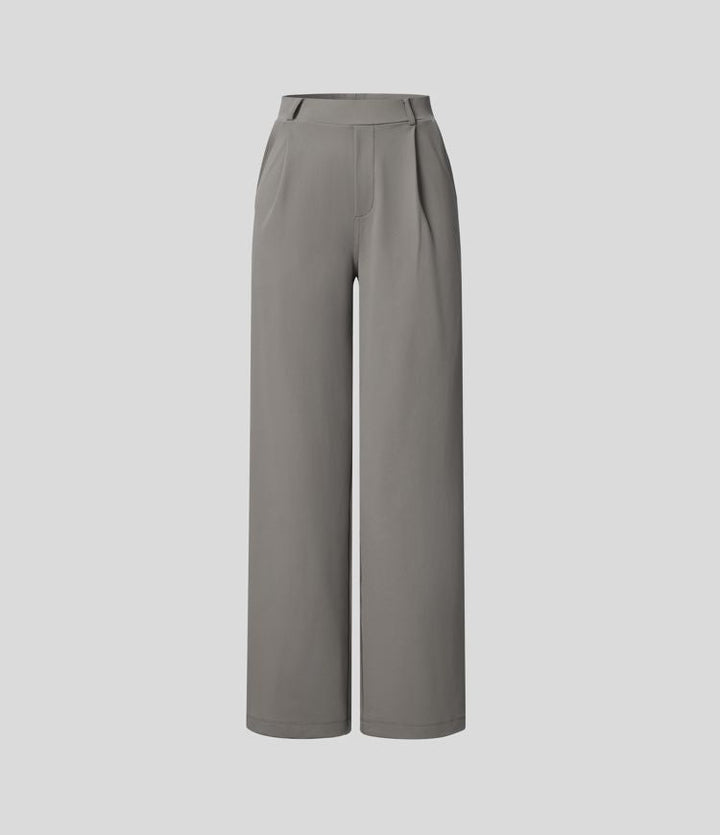 ColaTek Air™ Flared Trousers with High Waist and Side Zip Pockets