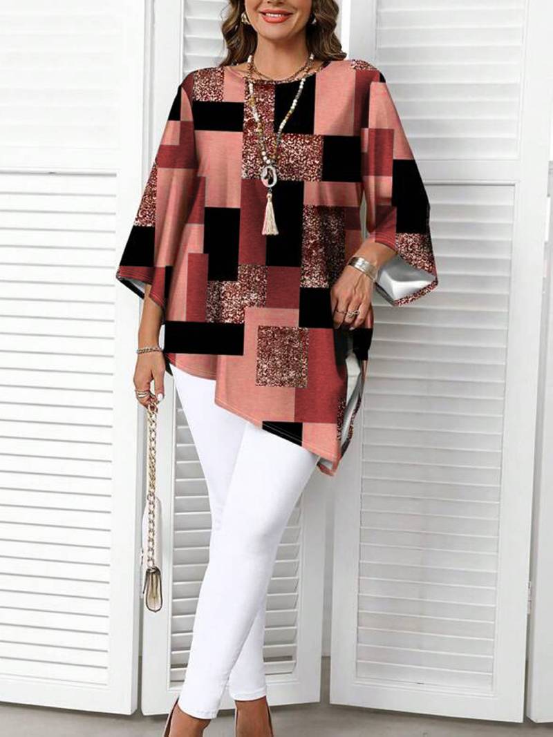 NURIT OVERSIZED CHECKERED BLOUSE