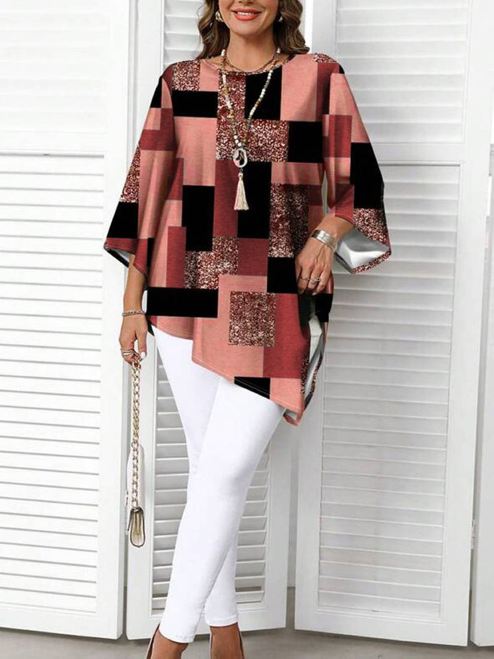 NURIT OVERSIZED CHECKERED BLOUSE