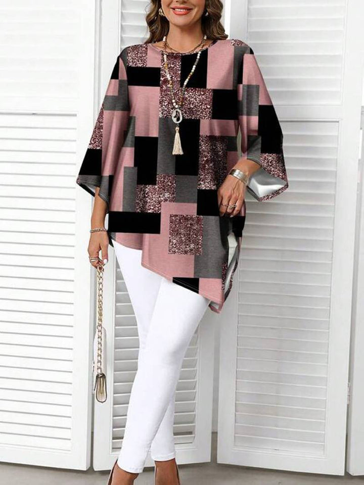 NURIT OVERSIZED CHECKERED BLOUSE