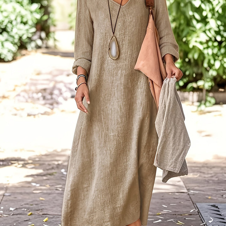 Pam | Linen V-Neck Dress