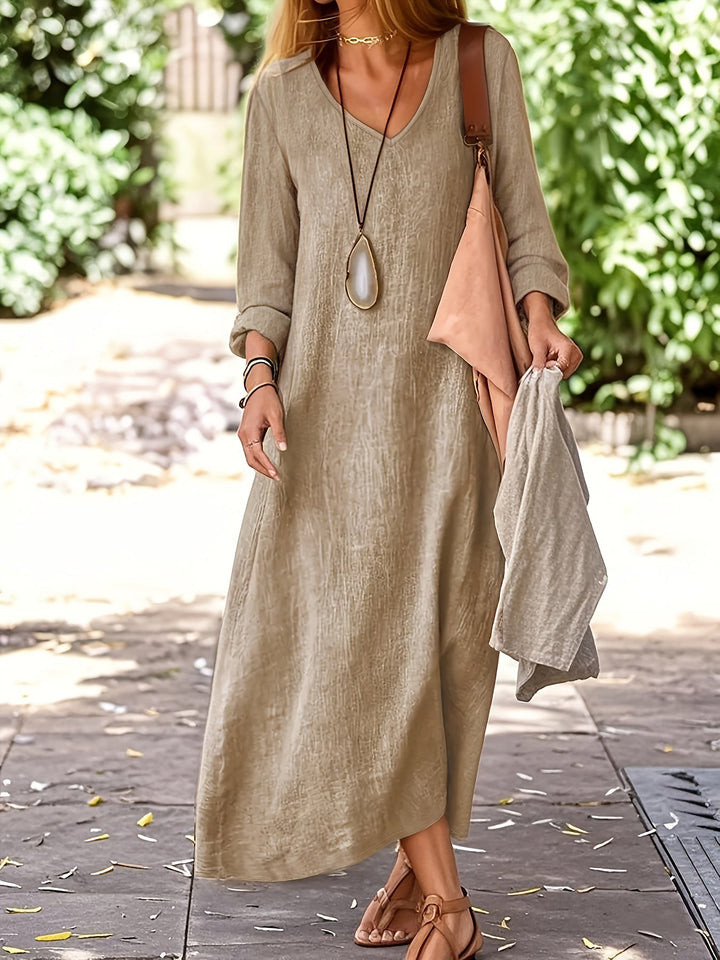 Pam | Linen V-Neck Dress