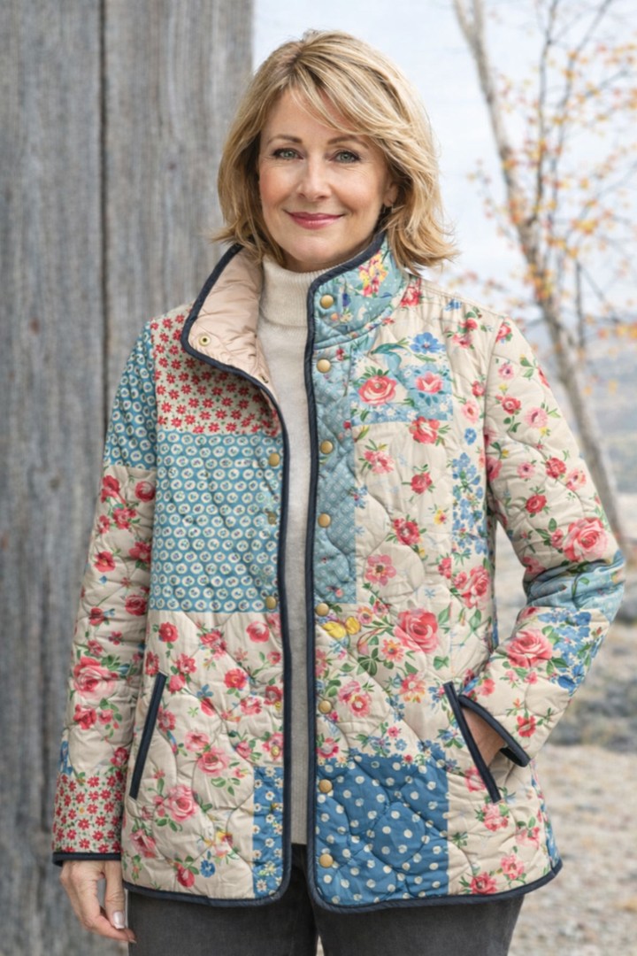 MILLICENT | RETRO BLOSSOM QUILTED JACKET