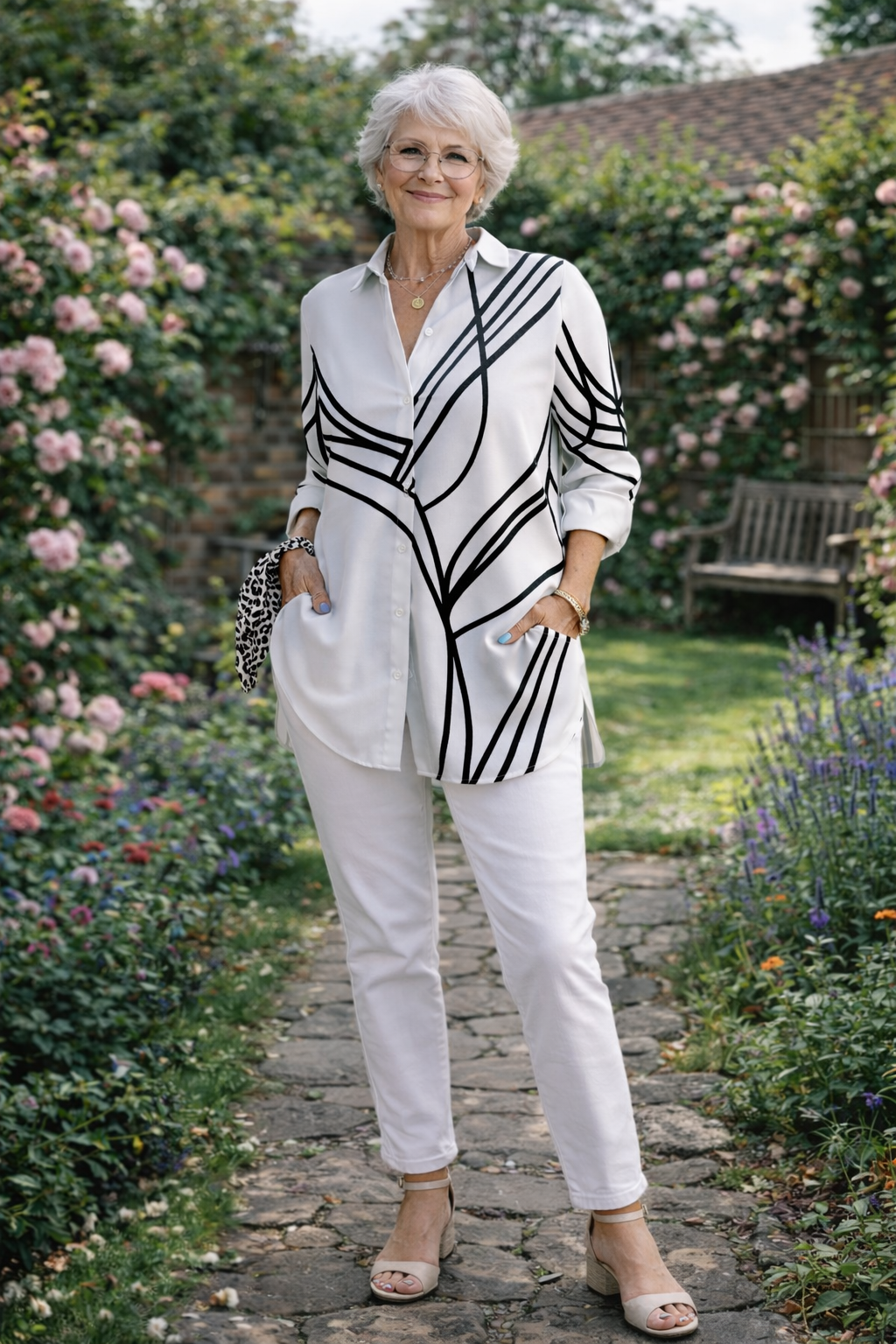 Elegant Graphic Blouse