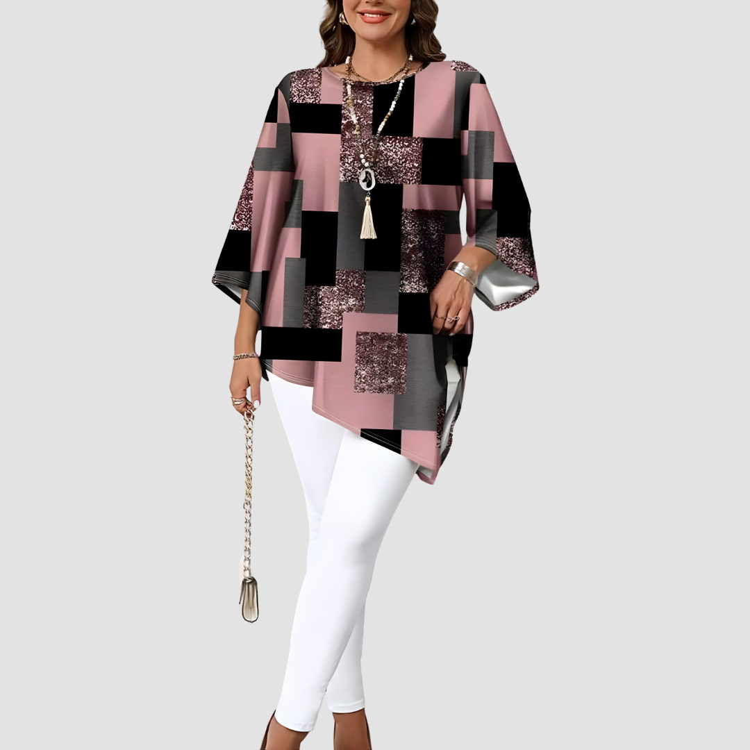 NURIT OVERSIZED CHECKERED BLOUSE