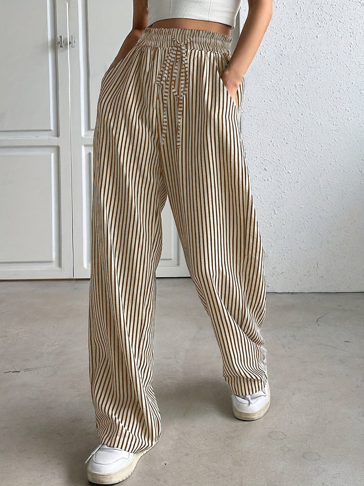 Hollis – Wide-Leg Striped Trousers