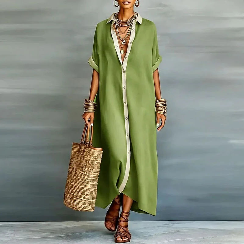 Gemma Linen Long Shirt Sundress