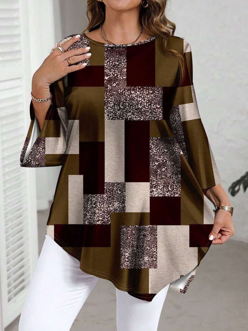 NURIT OVERSIZED CHECKERED BLOUSE