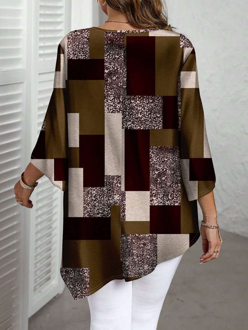 NURIT OVERSIZED CHECKERED BLOUSE