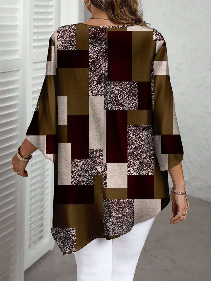 NURIT OVERSIZED CHECKERED BLOUSE