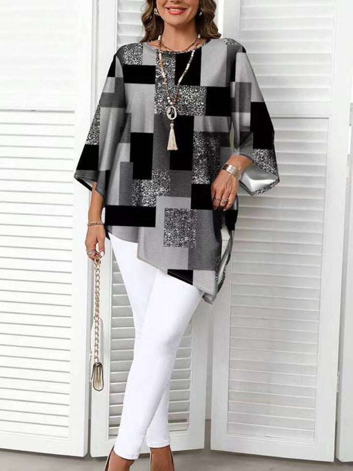 NURIT OVERSIZED CHECKERED BLOUSE