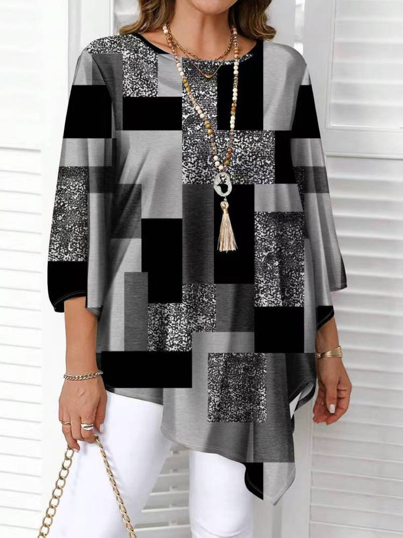 NURIT OVERSIZED CHECKERED BLOUSE