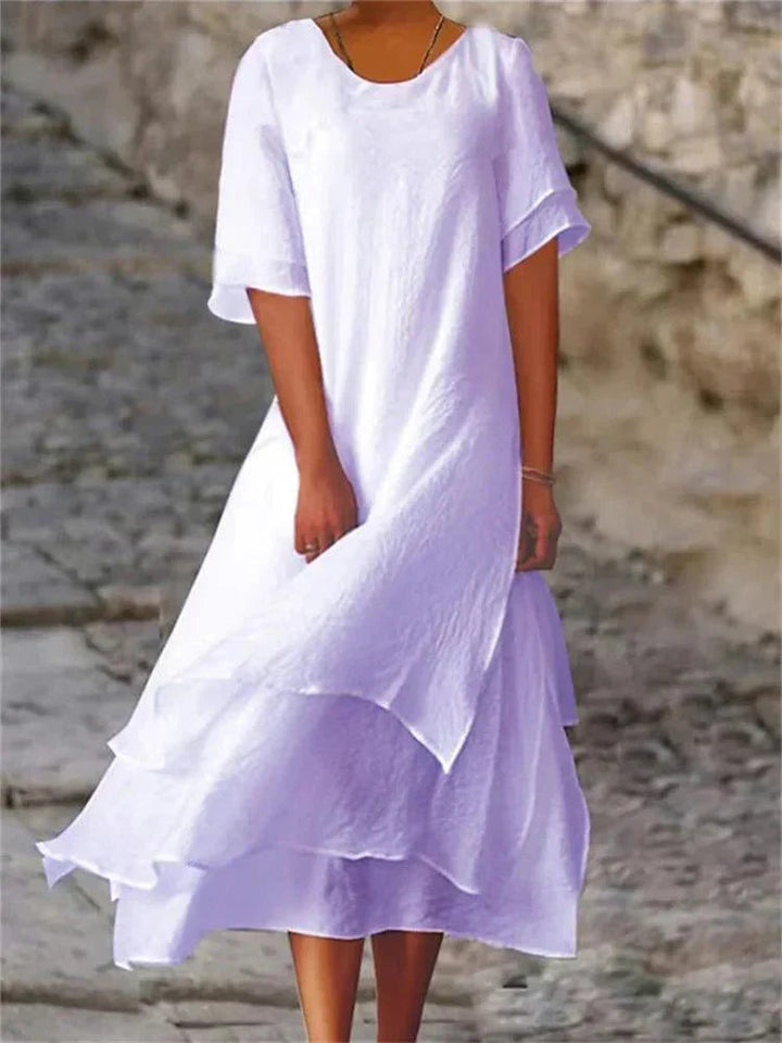 Jasmine – Layered Flowy Midi Dress