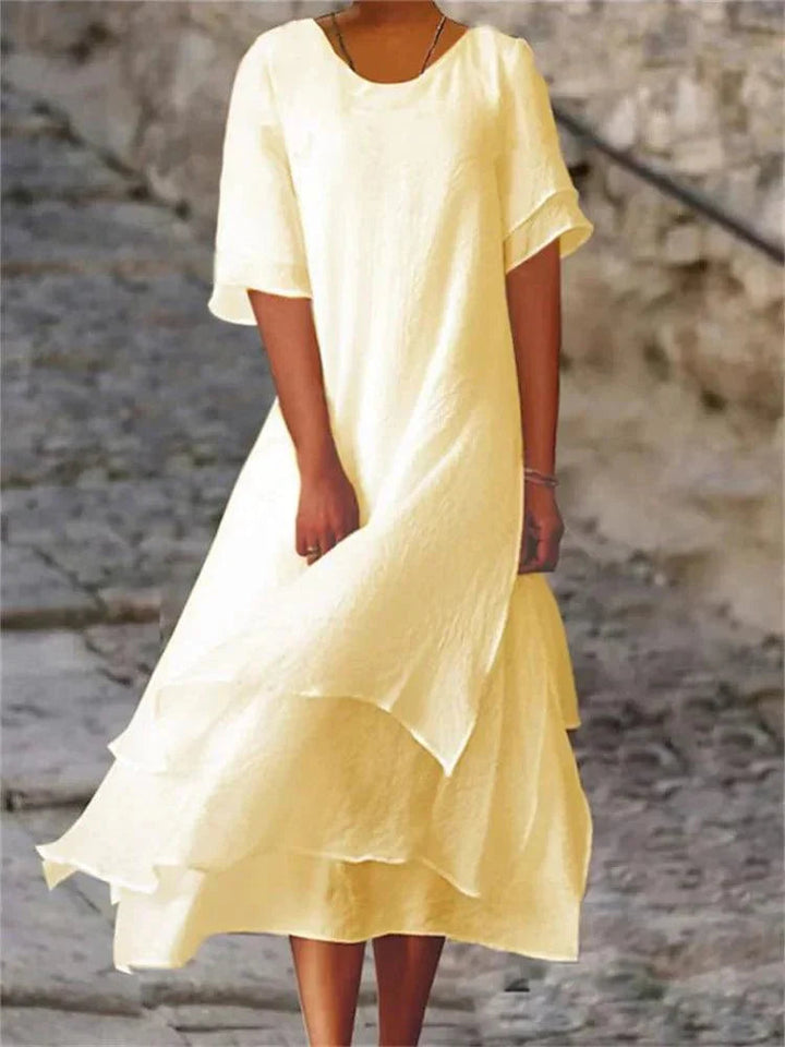 Jasmine – Layered Flowy Midi Dress