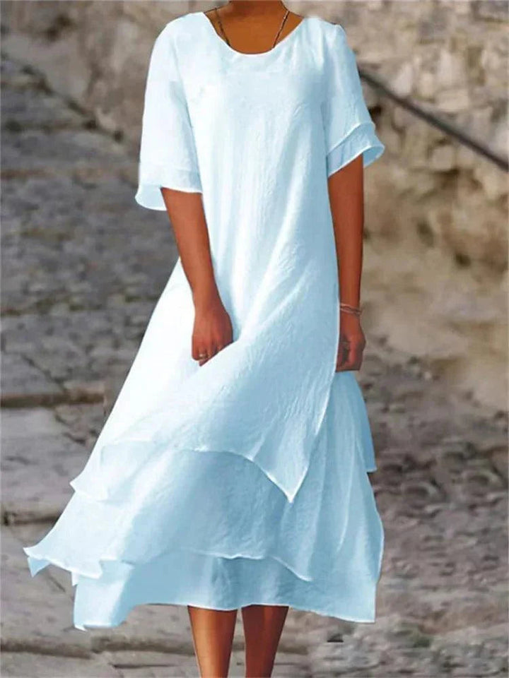 Jasmine – Layered Flowy Midi Dress