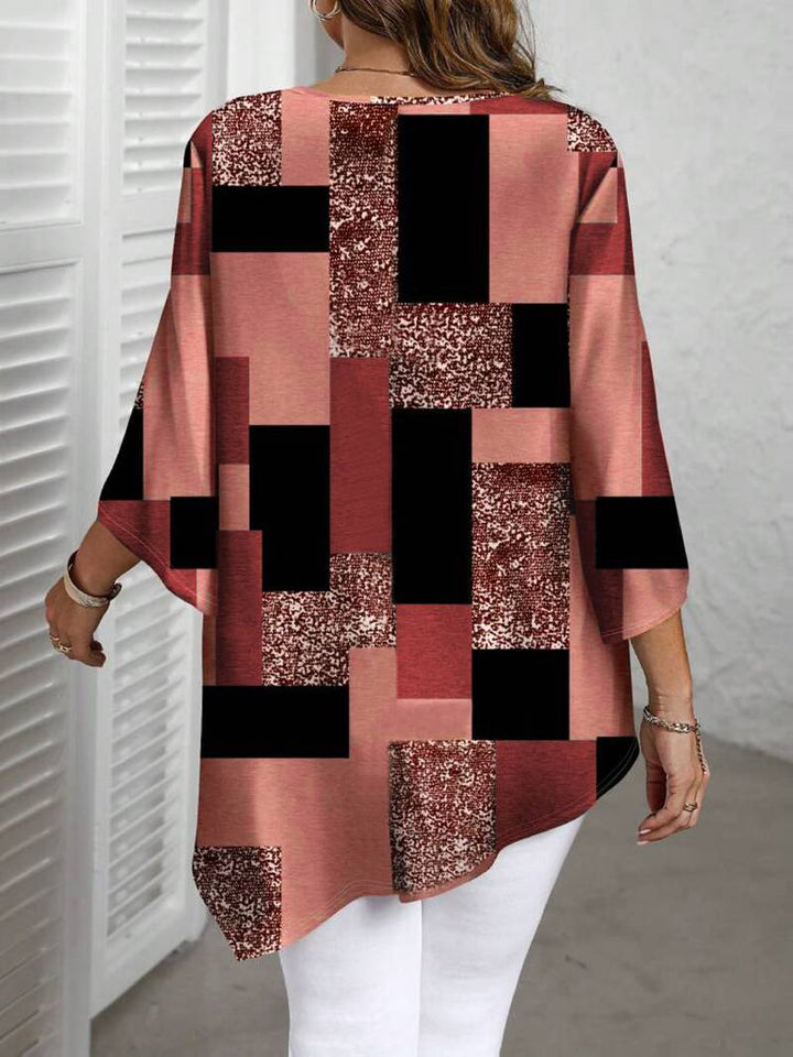 NURIT OVERSIZED CHECKERED BLOUSE