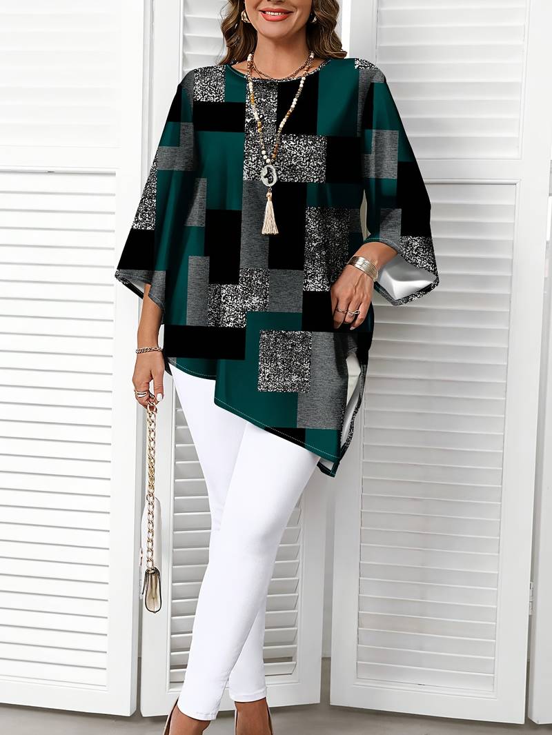 NURIT OVERSIZED CHECKERED BLOUSE