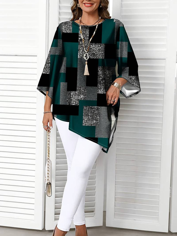 NURIT OVERSIZED CHECKERED BLOUSE