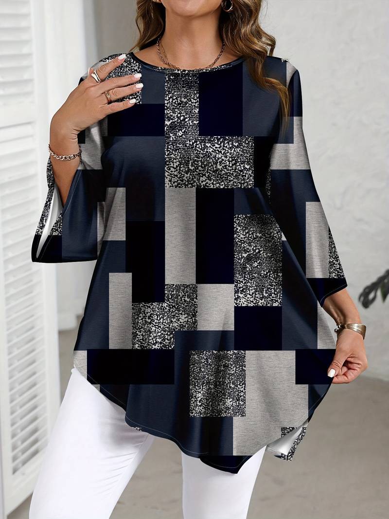 NURIT OVERSIZED CHECKERED BLOUSE