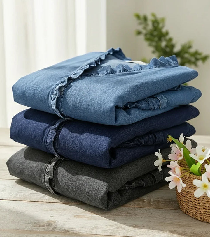 Vera | Casual Denim Shirt With V Neck