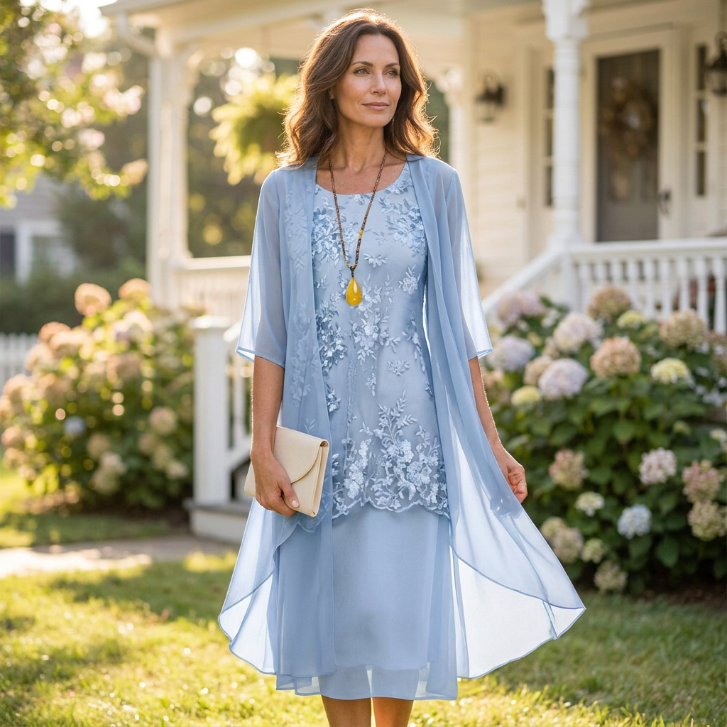 Eleanor | Elegant Chiffon Two-Piece Dress