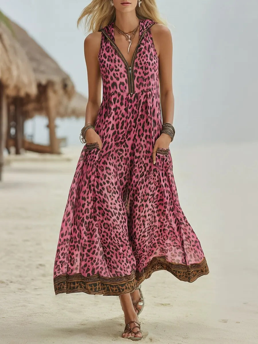 Elara™ Breezy Leopard Summer Dress