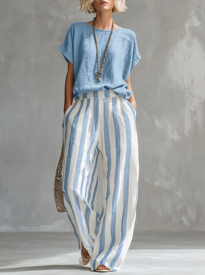 Sienna™ Relaxed Striped Linen Blend Set