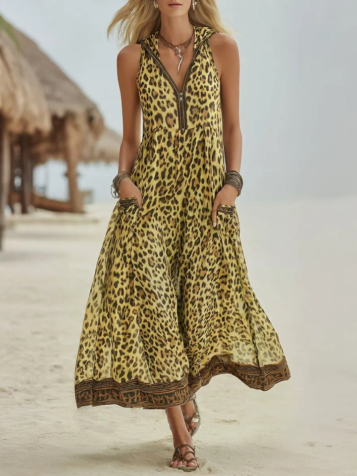 Elara™ Breezy Leopard Summer Dress