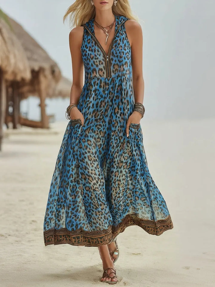 Elara™ Breezy Leopard Summer Dress