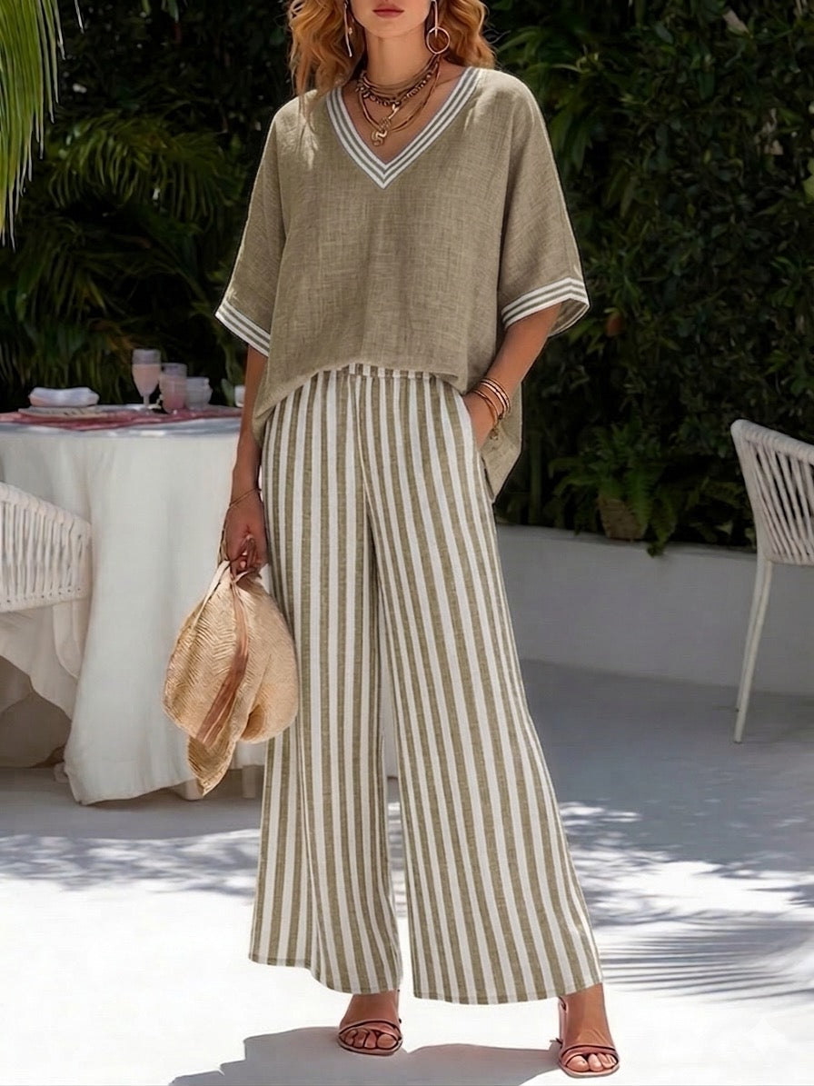 Sienna™ Striped Linen Blend Two-Piece Set