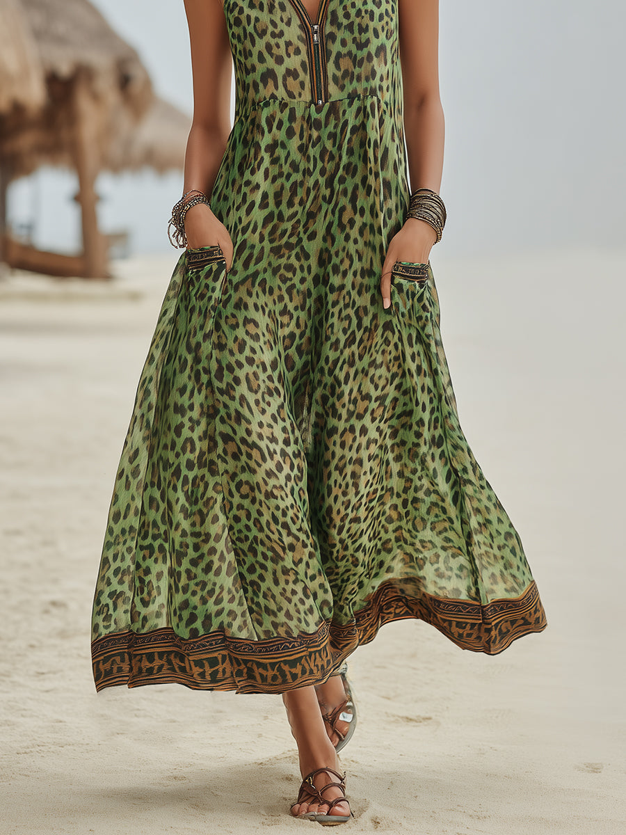Elara™ Breezy Leopard Summer Dress