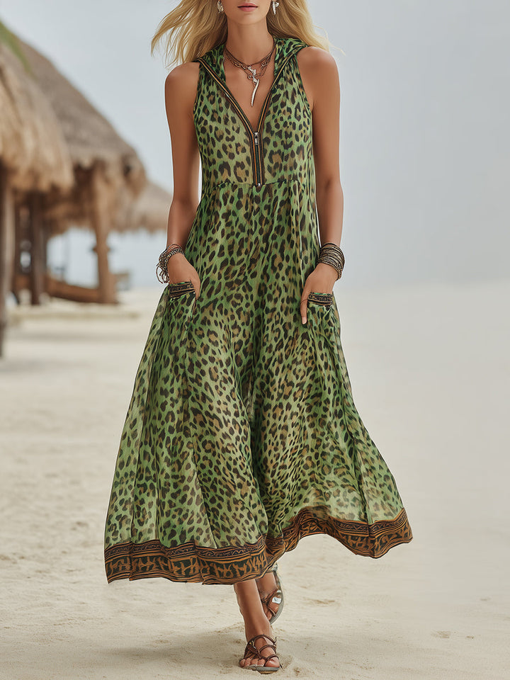 Elara™ Breezy Leopard Summer Dress