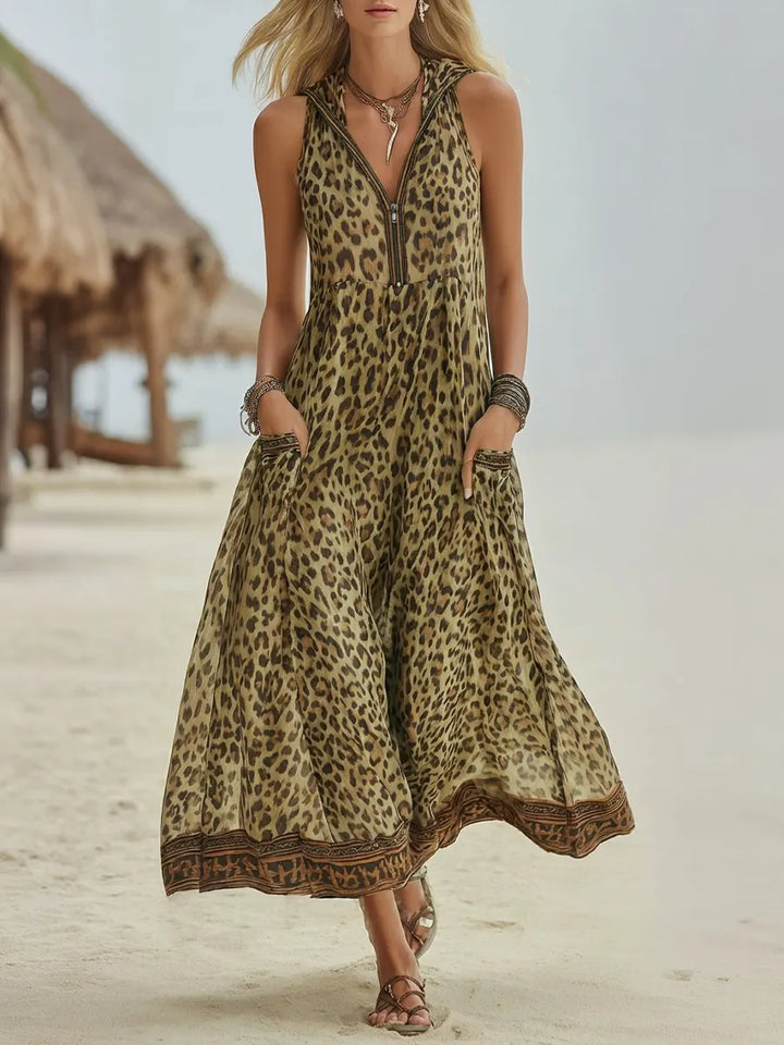 Elara™ Breezy Leopard Summer Dress