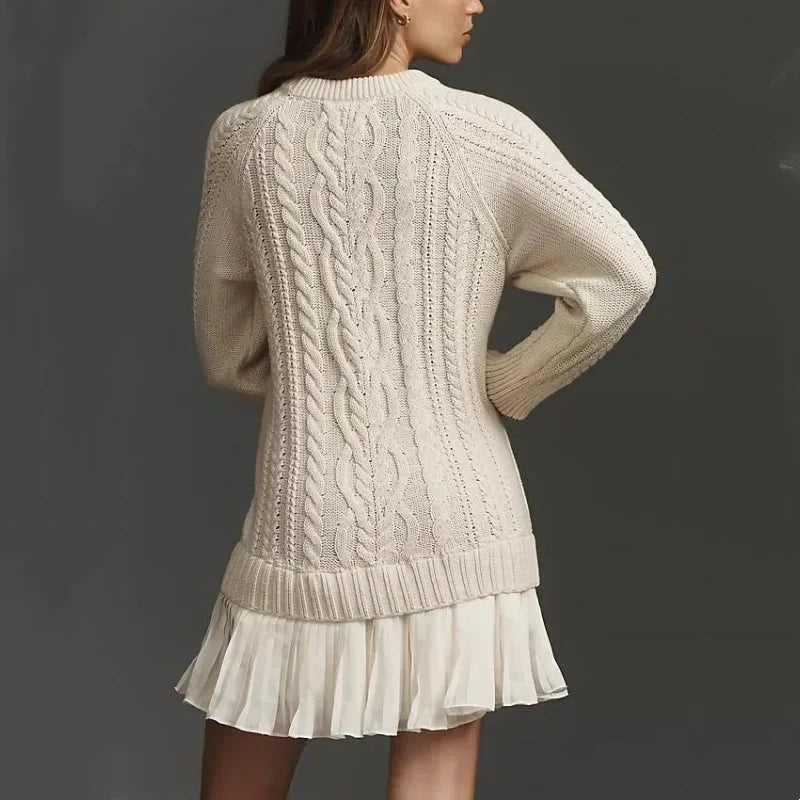 Kalena | Cable Knit Mini Sweater Dress